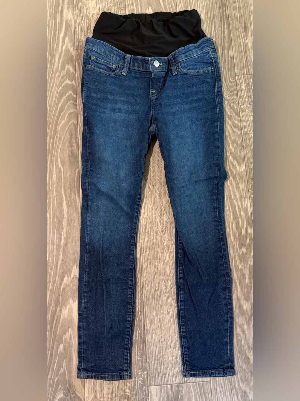 Gap Maternity Straight Leg Blue Jeans Waist 28 (6) Short